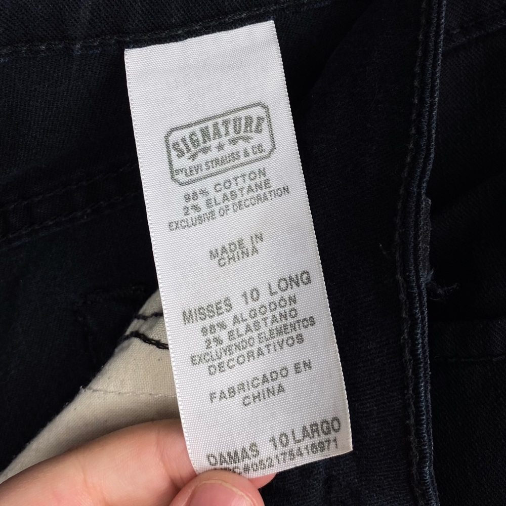 Levi’s At Waist Bootcut Flair Stretchy High Rise Black Denim Jeans 10 L - Picture 8 of 10